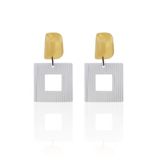 Load image into Gallery viewer, yellow handcrafted earrings on white background
